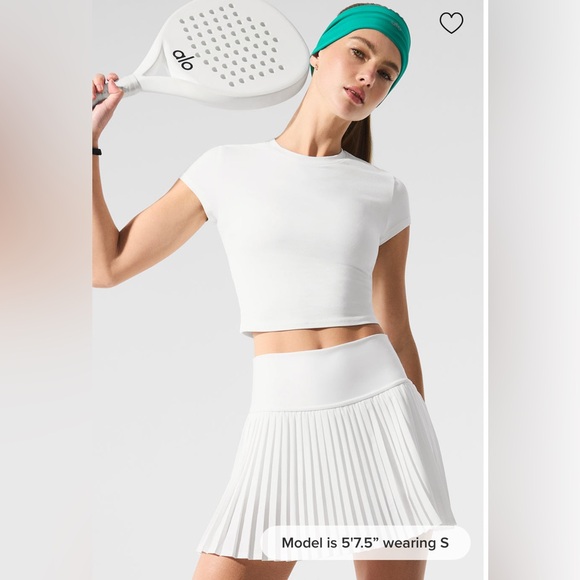NWOT Alo Yoga White Grand Slam Tennis Skirt XXS
